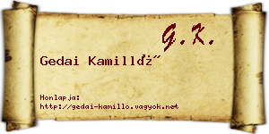 Gedai Kamilló névjegykártya